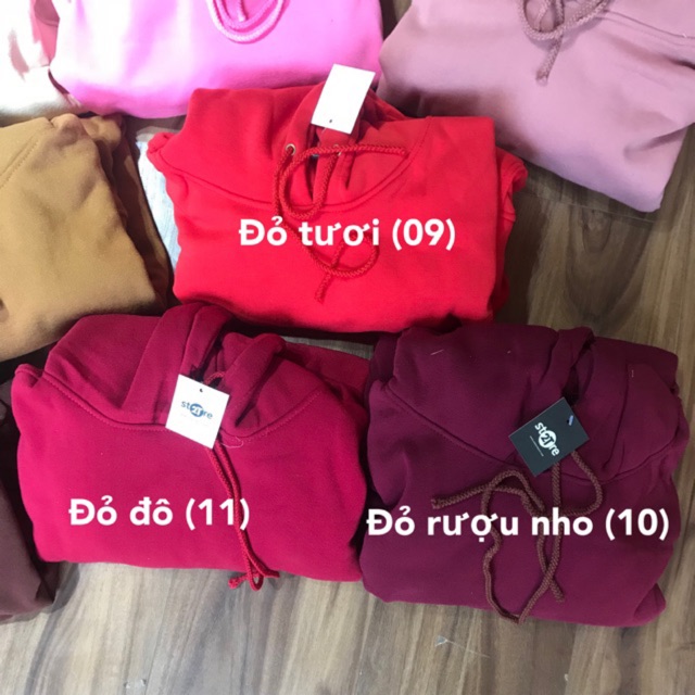 Áo hoodie unisex 2T Store 3 gam màu đỏ hot nhất - Áo khoác nỉ chui đầu nón 2 lớp dày dặn chất lượng đẹp