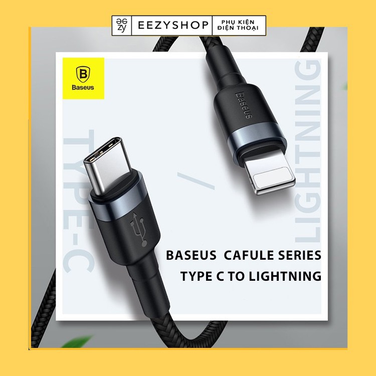 DÂY SẠC NHANH IPHONE 18W CHÍNH HÃNG BASEUS CAFULE SERIES USB C TO LIGHTNING CHUẨN PD 2.0 CÔNG SUẤT 100W DÀI 2 MÉT