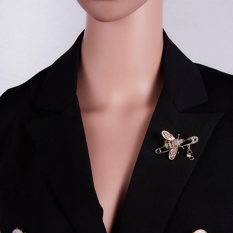 Ghim Cài Áo Hình Chú Ong Đính Đá Pha Lê Thời Trang