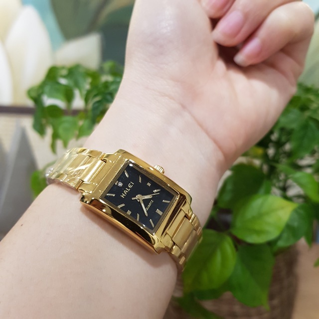 MỘT_ĐỔI_ MỘT TRONG 7 NGÀY- Đồng hồ nữ Halei mặt vuông máy Nhật mạ vàng cao cấp, sang trọng | BigBuy360 - bigbuy360.vn