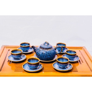 Bộ 5 Ấm Chén Hoả Biến Bát Tràng