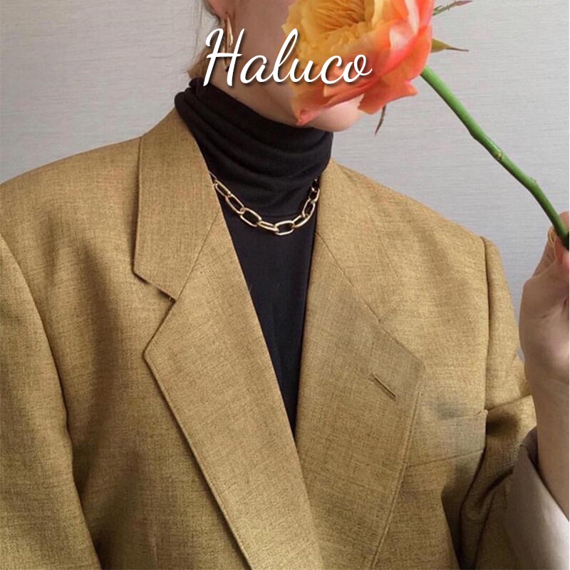 Vòng cổ dạng chuỗi xích màu vàng phong cách punk thời thượng dành cho nữ Haluco.accessories VC012