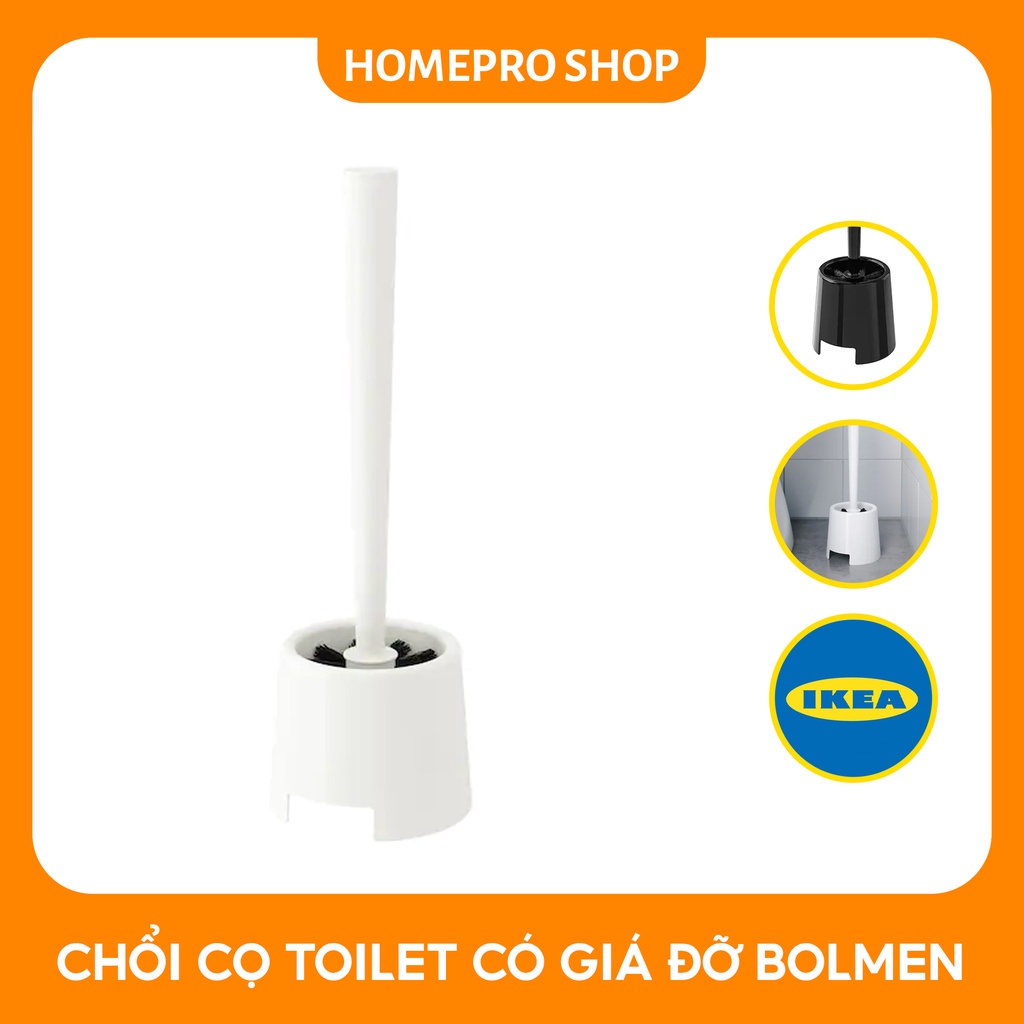 Chổi cọ bồn cầu, Chổi cọ toilet, nhà vệ sinh có giá đỡ BOLMEN IKEA Chính Hãng