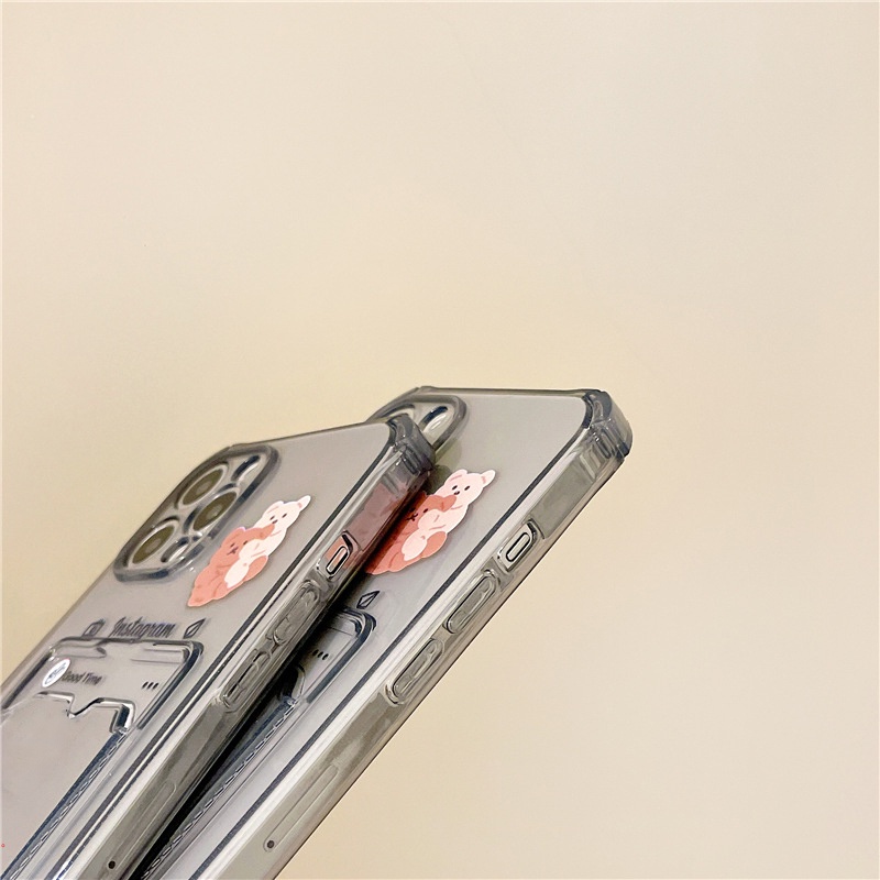 Ốp Điện Thoại Silicon Trong Suốt Chống Sốc Kèm Ngăn Đựng Thẻ Cho IPhone 7 / 8 / 6 Plus 12 / 12pro 11 / 13 / 13promax Xr X Xs Max