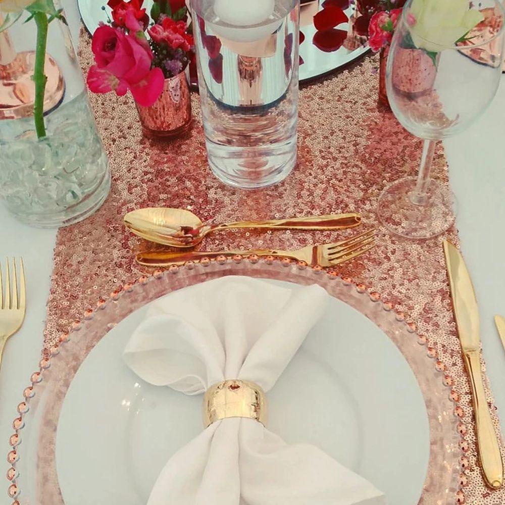 YIYU Khăn Trải Bàn Đính Kim Sa Lấp Lánh Dùng Trang Trí Tiệc Cưới / Sinh Nhật