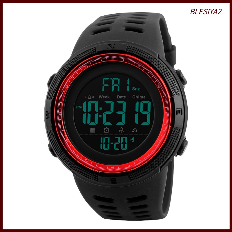 [BLESIYA2] 1251 Men's Digital Sports Watch Waterproof Stopwatch Countdown Auto Date Alarm