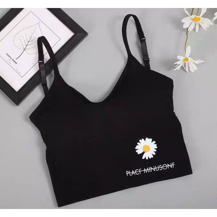 Áo Bra Hoa Cúc Tập Gym. Yoga, Áo Bra Gân Tăm Hoa Xinh