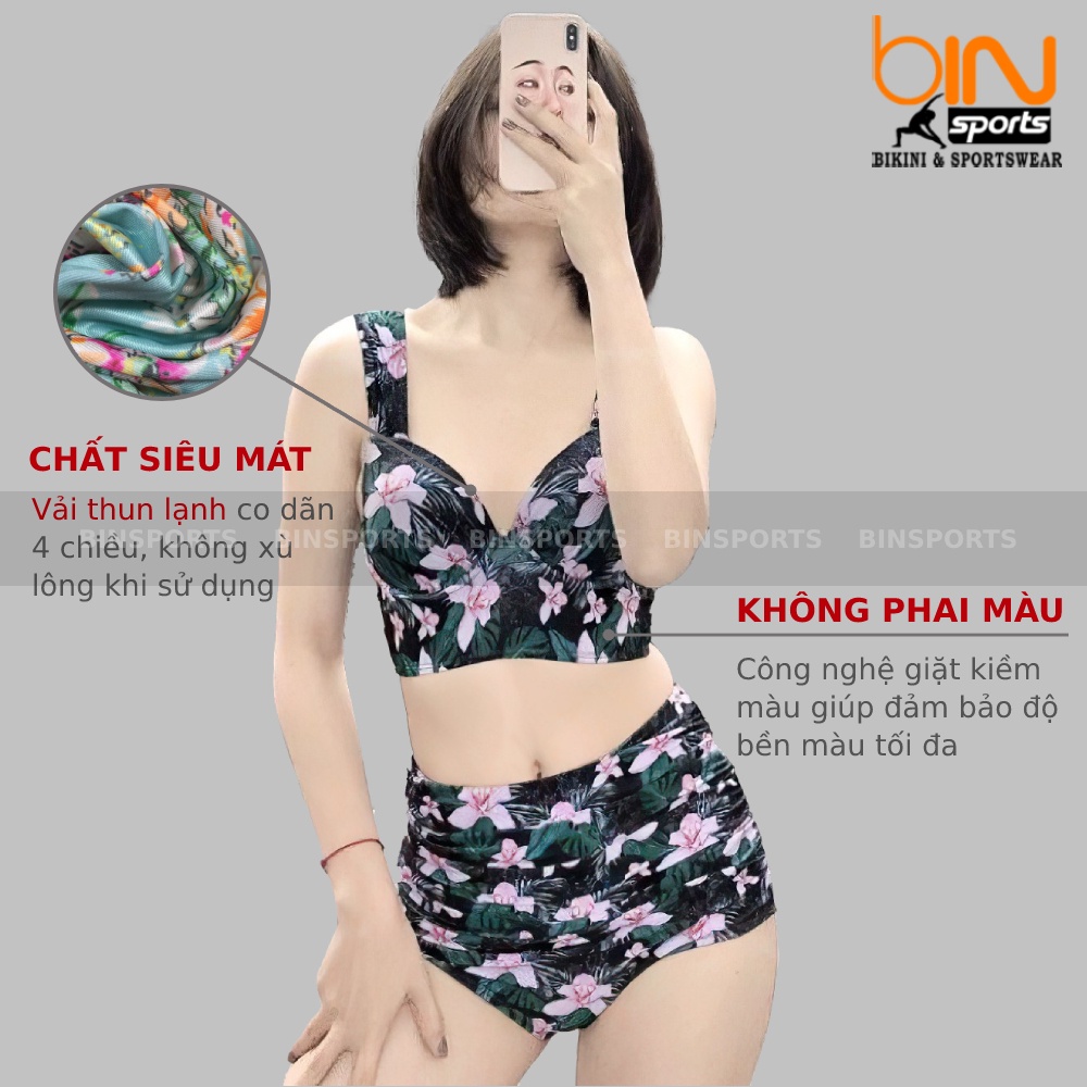 Bikini Nữ Hai Mảnh Cạp Cao Nhiều Màu Bin Sports BHV111
