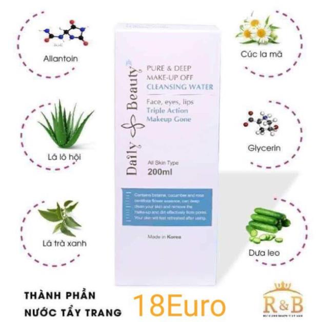 [Hàn Quốc] Nước tẩy trang làm sạc,dưỡng ẩm cho mọi loại da Daily Beauty Pure & Deep Make-up Off Cleansing Water | BigBuy360 - bigbuy360.vn