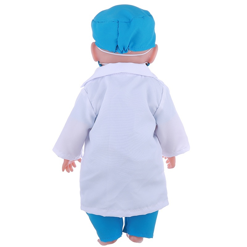 Bộ đồ y tá/bác sĩ màu xanh dương cho búp bê 16-18inch 43cm làm quà tặng cho bé