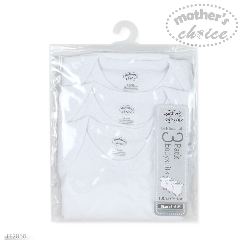 Bộ 3 Bodysuit cho bé trai bé gái màu trắng Mother's Choice - chất liệu 100% cotton mềm mại thoáng mát IT2827