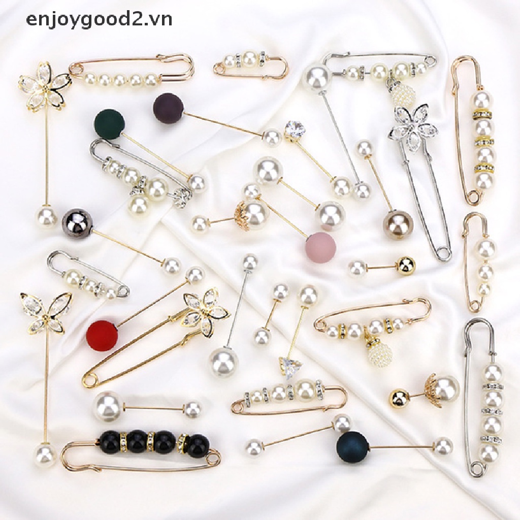 & Enjoy & Clothes Trâm Cài Áo Sweater / Đầm / Áo Sweater Đính Ngọc Trai