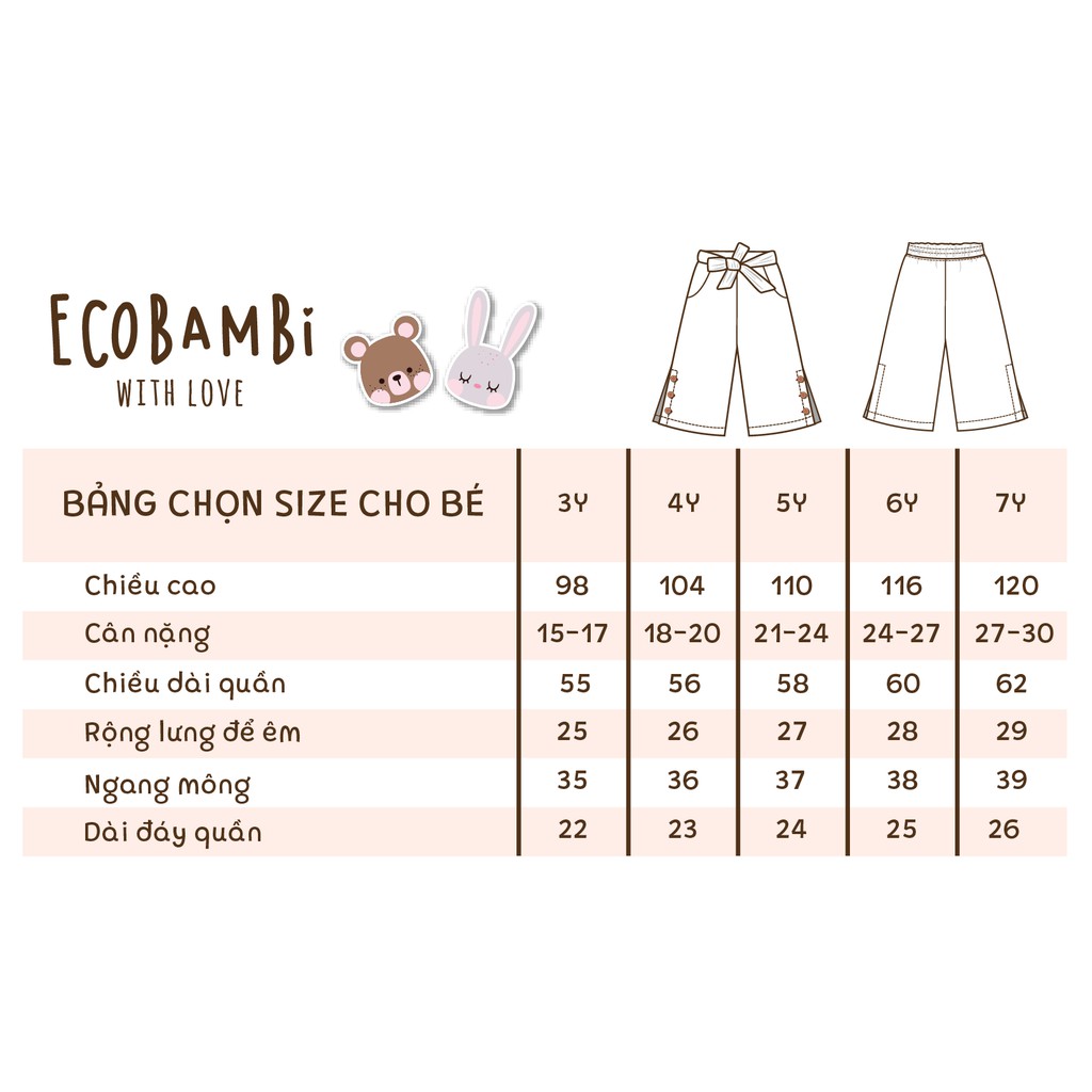 Quần culottes Bé Gái ECOBAMBI