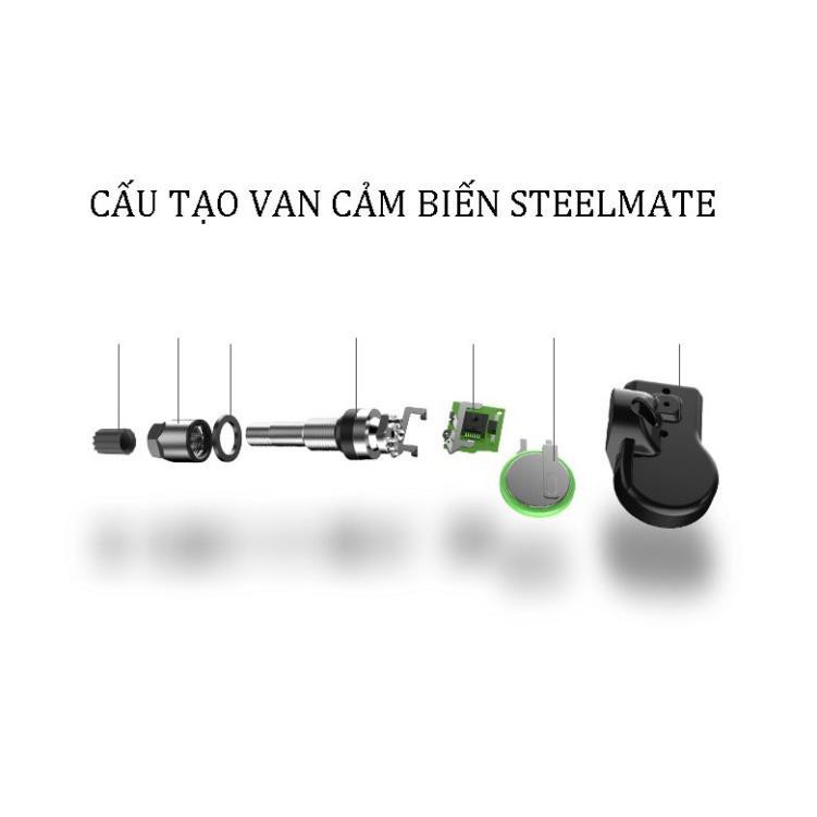 Siêu giảm giá Cảm biến áp suất lốp STEELMATE van gắn trong T606 chính hãng nguyên seal TPMS năng lượng mặt trời loại 1