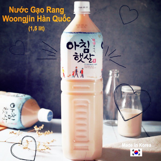 [Date: 11.2021]- Sữa  Gạo - Nước gạo  Hàn Quốc WOONGJIN 1,5L