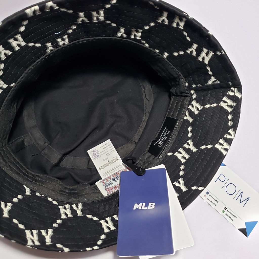Mũ Bucket NY mũ M.L.B Monogram Bucket Hat Black nón Bucket NY - Pom Store
