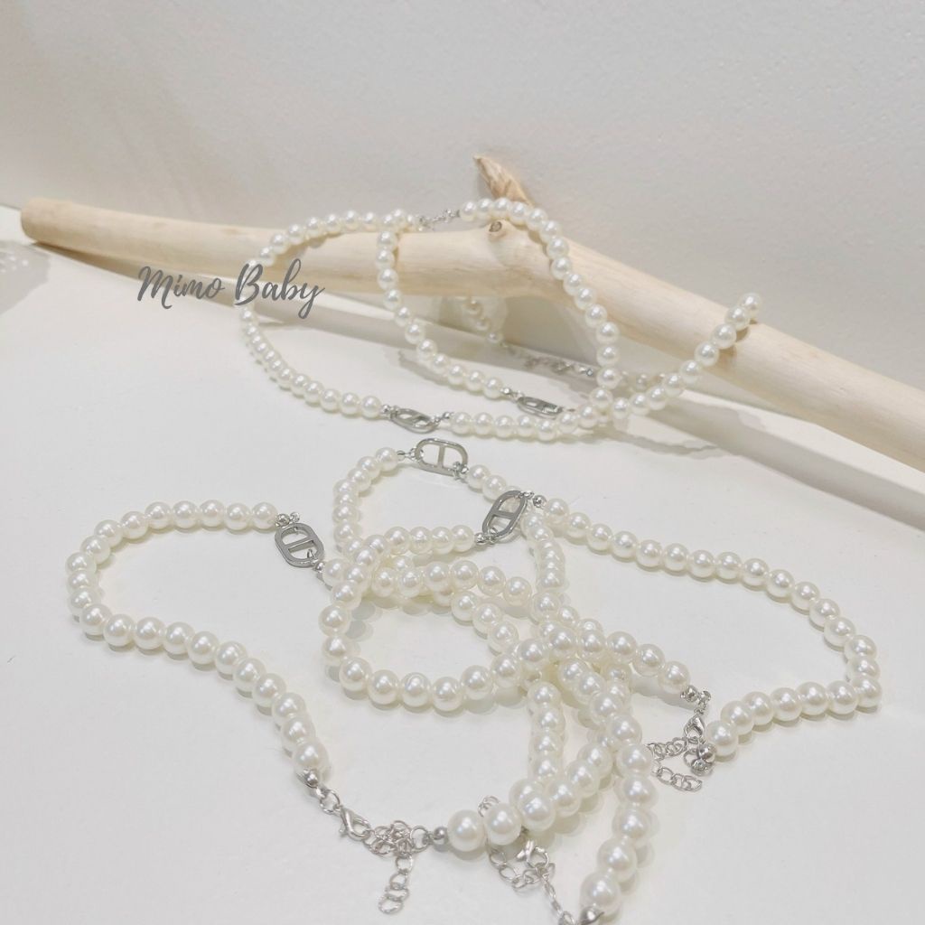 Vòng cổ chocker vòng ngọc trai nhân tạo cho nữ và bé gái KT23 Mimo baby