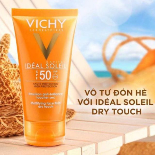 {Cam Kết Chính Hãng Đủ Giấy Tờ} Kem chống nắng SPF 50 UVA +UVB Vichy Ideal Soleil Mattifying Face Fluid Dry Touch 50ml