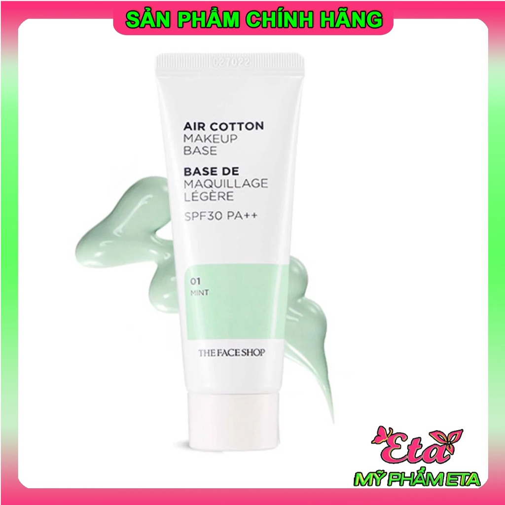 Kem lót kiềm dầu và hiệu chỉnh tông da The Face Shop Air Cotton Makeup Base SPF30 PA++ TFS 40ml