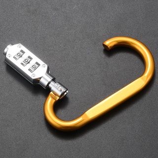 With Combination Padlock Number 3 Digits Padlock Carabiners Hook