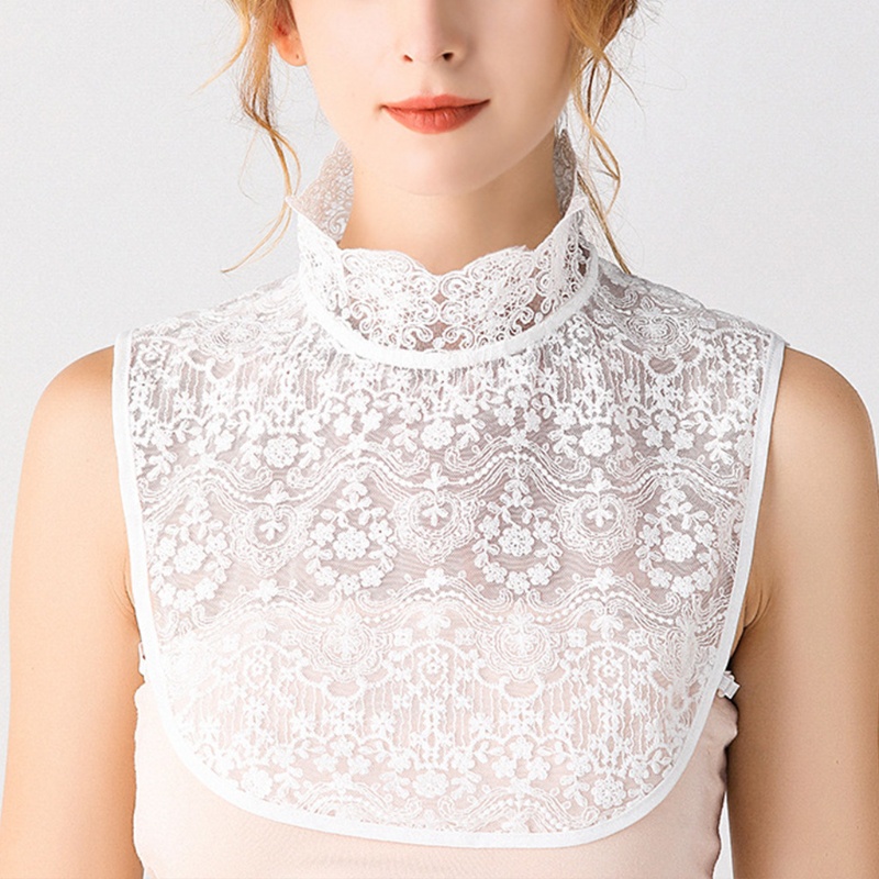 San * Cổ Áo Sơ Mi Giả Viền Cong In Hoa Dickey Có Thể Tháo Rời Trang Trí Cho Nữ