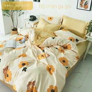 (CHAT CHỌN MẪU) BỘ CHĂN GA GỐI COTON POLY NHẬP KHẨU, DRAP GIƯỜNG ĐẸP