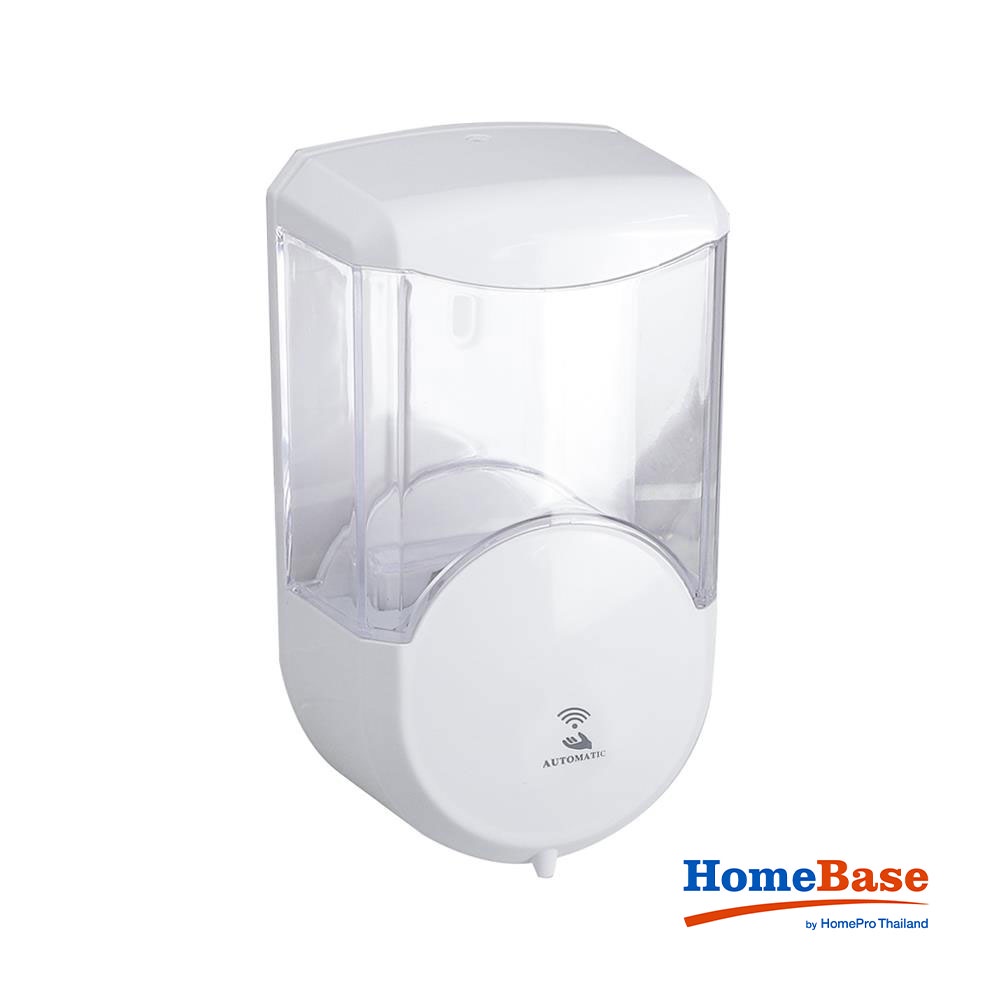HomeBase MOYA Bình đựng dầu gội, sữa tắm treo tường cảm ứng 600ML N11.5xS8xC20cm màu trắng trong