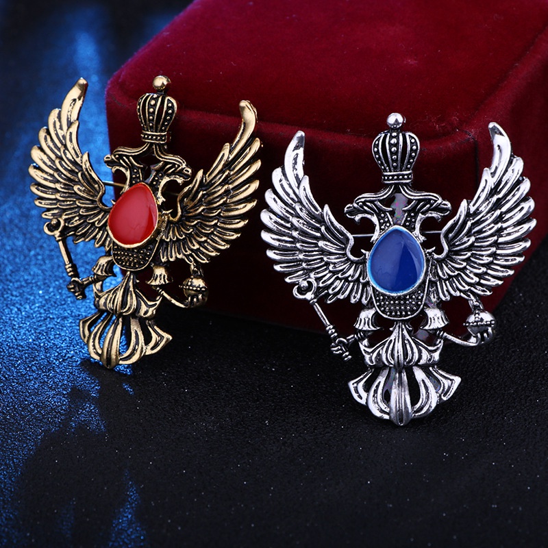 Hàng Mới Về Trâm Cài Áo Hai Đầu Hình Đại Bàng Mỹ Cổ Điển Cho Nam