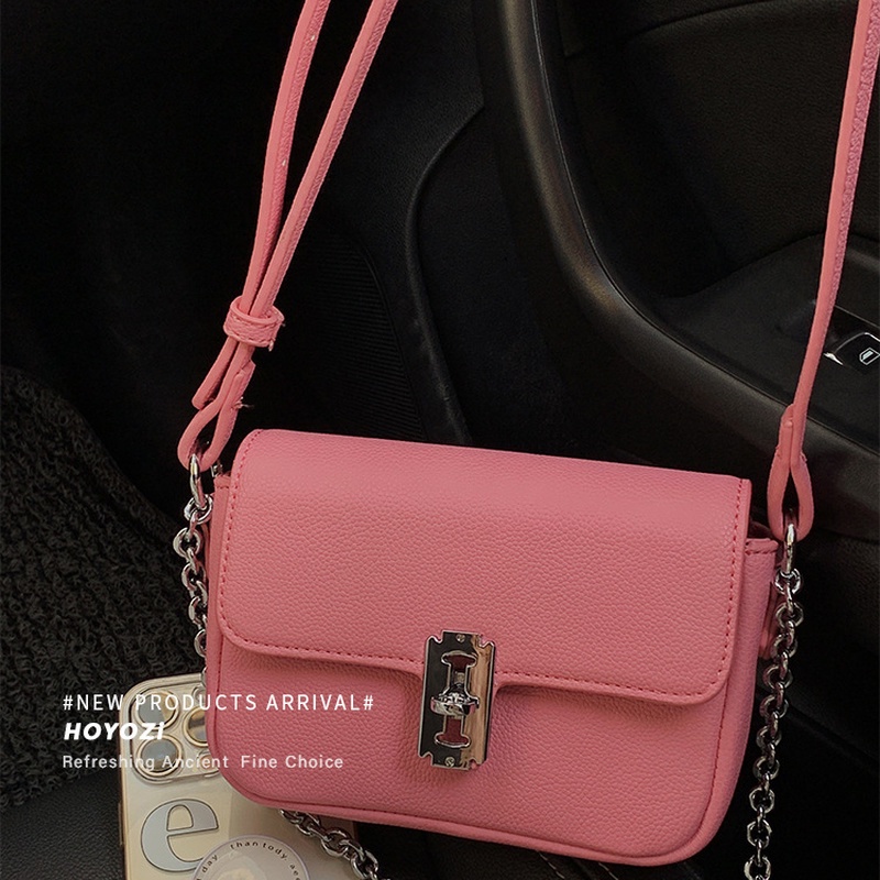 Túi Đeo Chéo Mini Hình Vuông Màu Trơn Quai Xích Thời Trang Mùa Hè 2022 Gylb1411