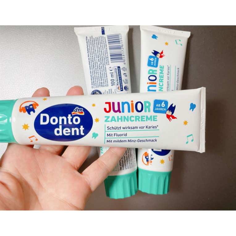 Kem đánh răng cho bé Dontodent Junior cho trẻ em trên 6 tuổi - dung tích 100ml, Hàng nội địa Đức