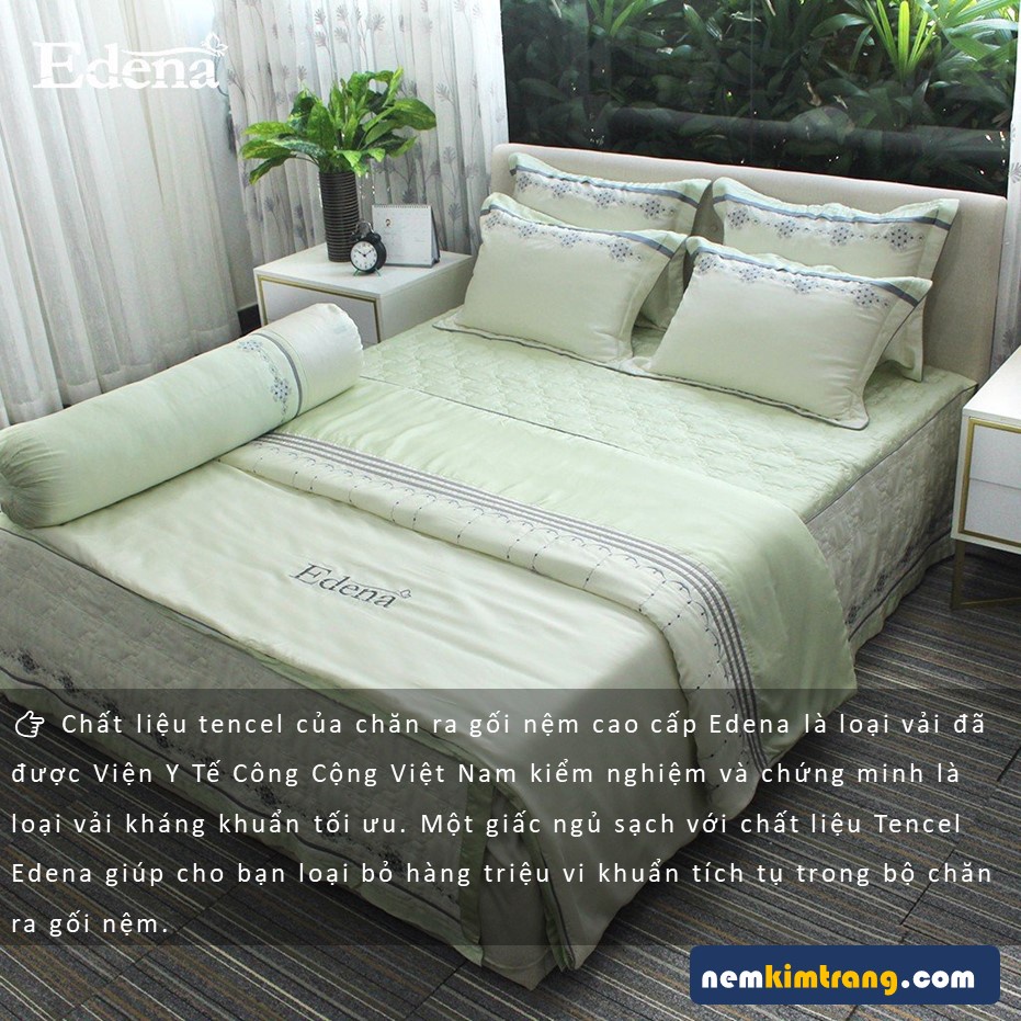 BỘ Ga  Nệm Tencel Edena Mẫu 766 CHÍNH HÃNG, CAO CẤP