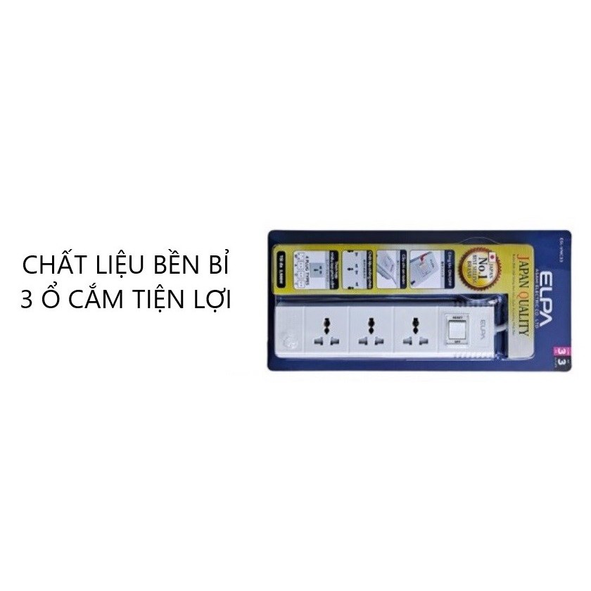 Ổ cắm Nhật 3 ổ điện,dây 3m, 1 công tắc ESL-VNC33 chính hãng - bảo hành 12 tháng