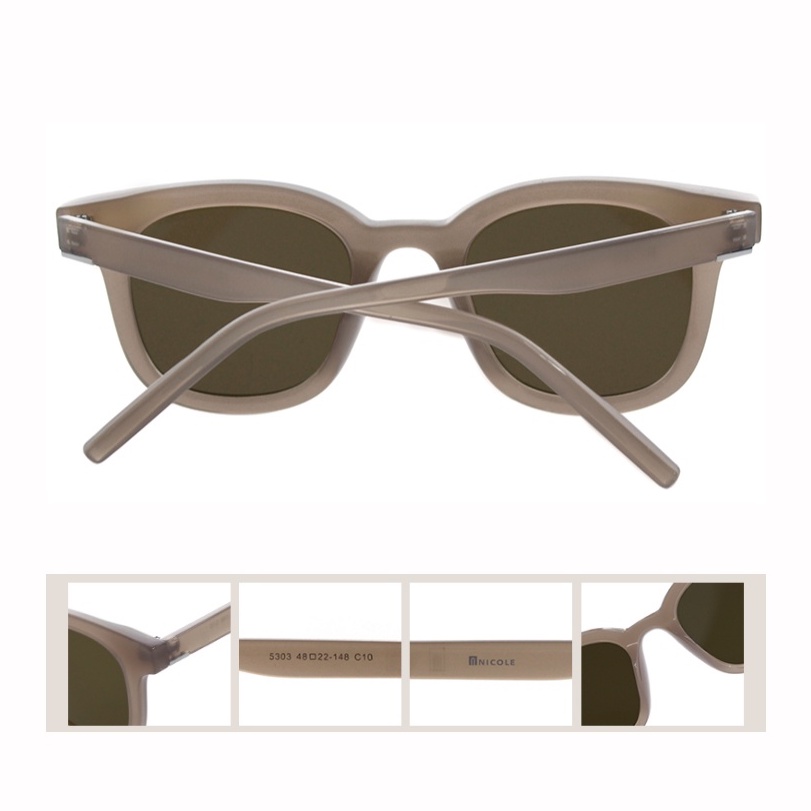 Kính râm chống tia UV hãng NICOLE Hàn Quốc NI5303 gọng vuông màu nâu/đen