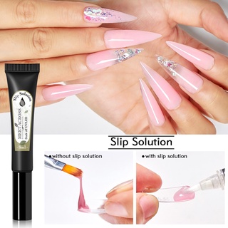 MEET ACROSS 8ml Crystal Gel Nail Slip Solution Base Top Coat UV Nail Gel Ba Lan Nail Art Varnish