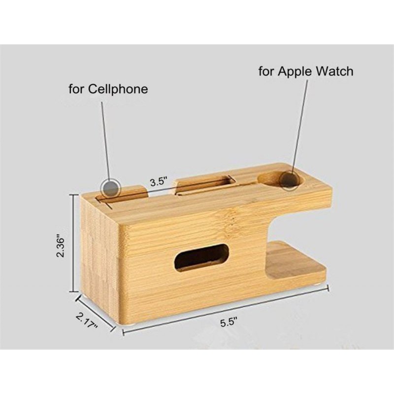 Dock sạc để bàn bằng gỗ cho Apple Watch