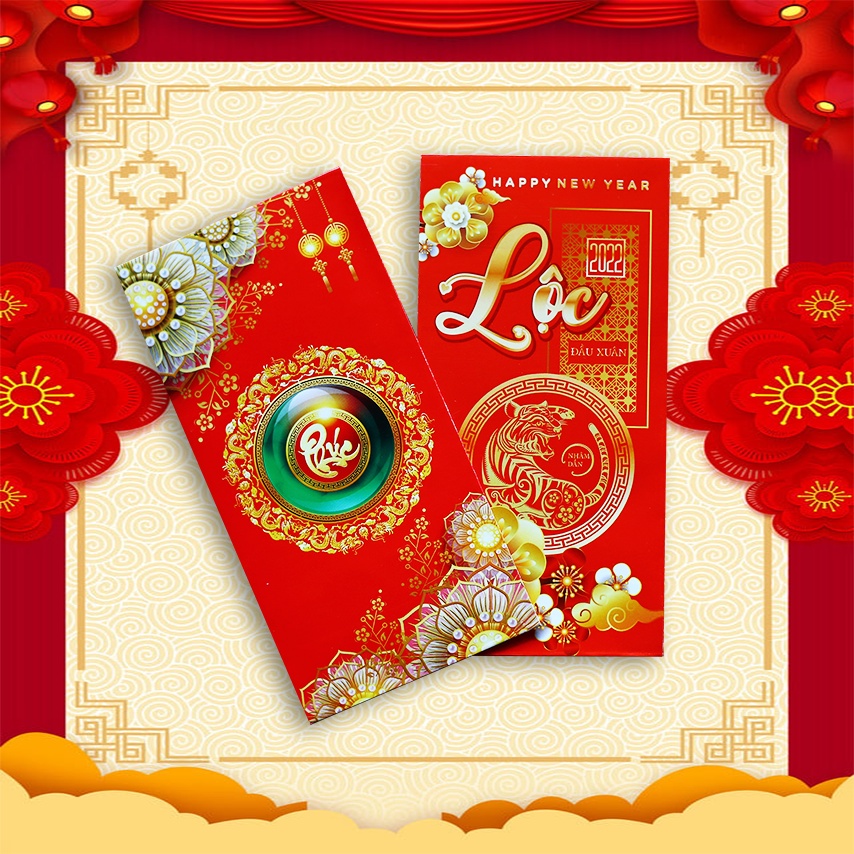 Combo 10 Bao Lì Xì Đẹp PHÚC LỘC MAY MẮN - Nhiều Mẫu Mới Cho Tết Nhâm Dần 2022 Cao Cấp - BONITA OFFICIAL SHOP (C69)