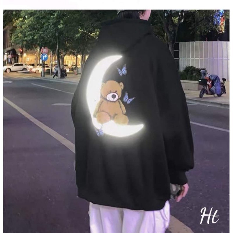 Áo hoodie phản quang gấu bướm trăng HT12 | BigBuy360 - bigbuy360.vn