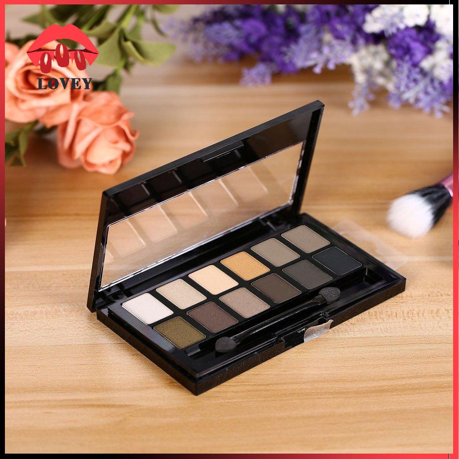 lovey★12 Colours  Pro Nude Makeup Palette Smoky Matte Glitter Version Eyeshadow