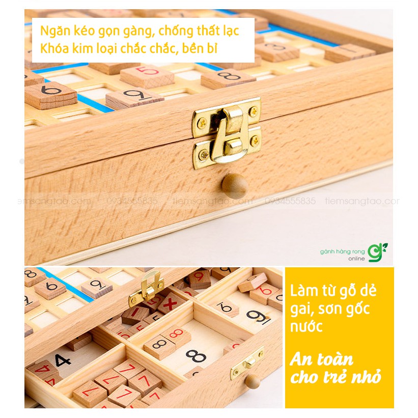 Trò chơi trí tuệ Sudoku hộp gỗ 1 BGS1, Boardgame thư giãn