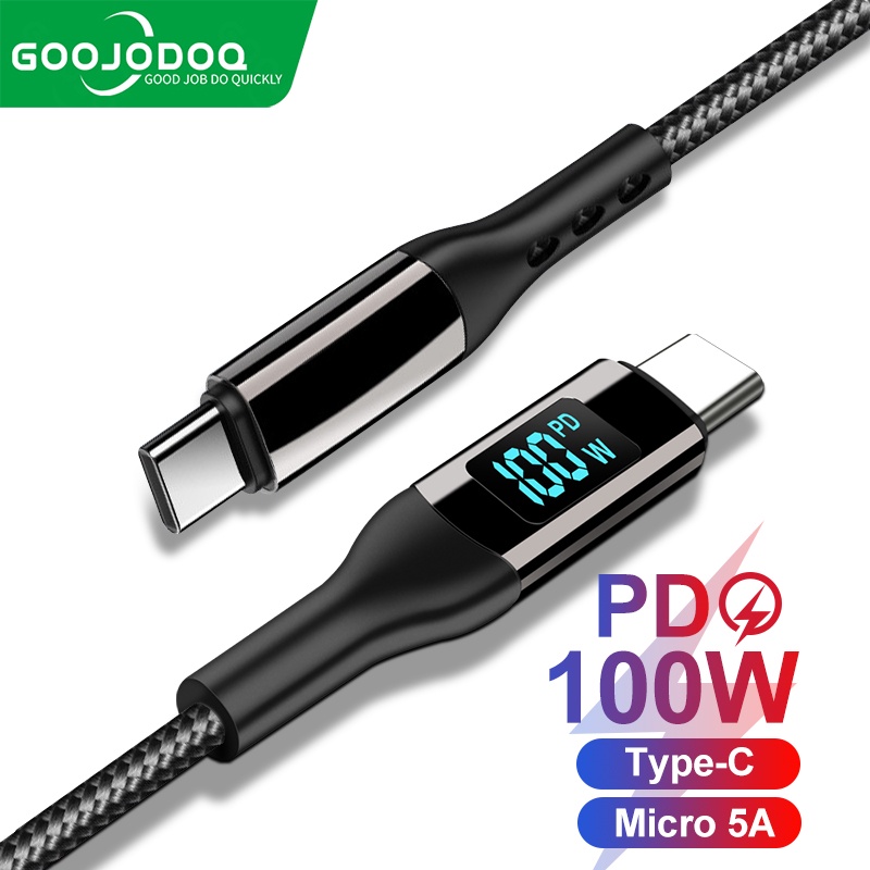 GOOJODOQ Dây Cáp Sạc Nhanh Hai Đầu 100W PD Typc-c 5A