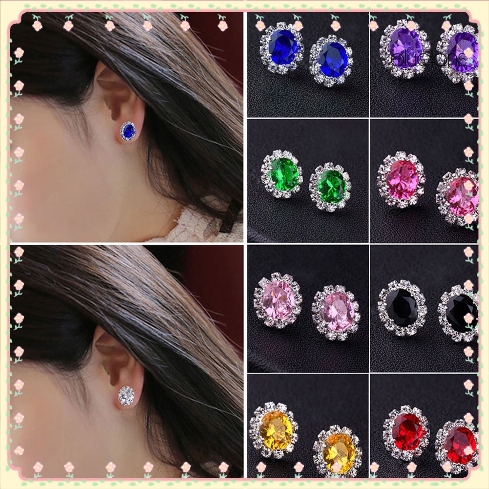 Hoa Tai Hình Hoa Đính Đá Nhân Tạo Thời Trang Cho Nữ