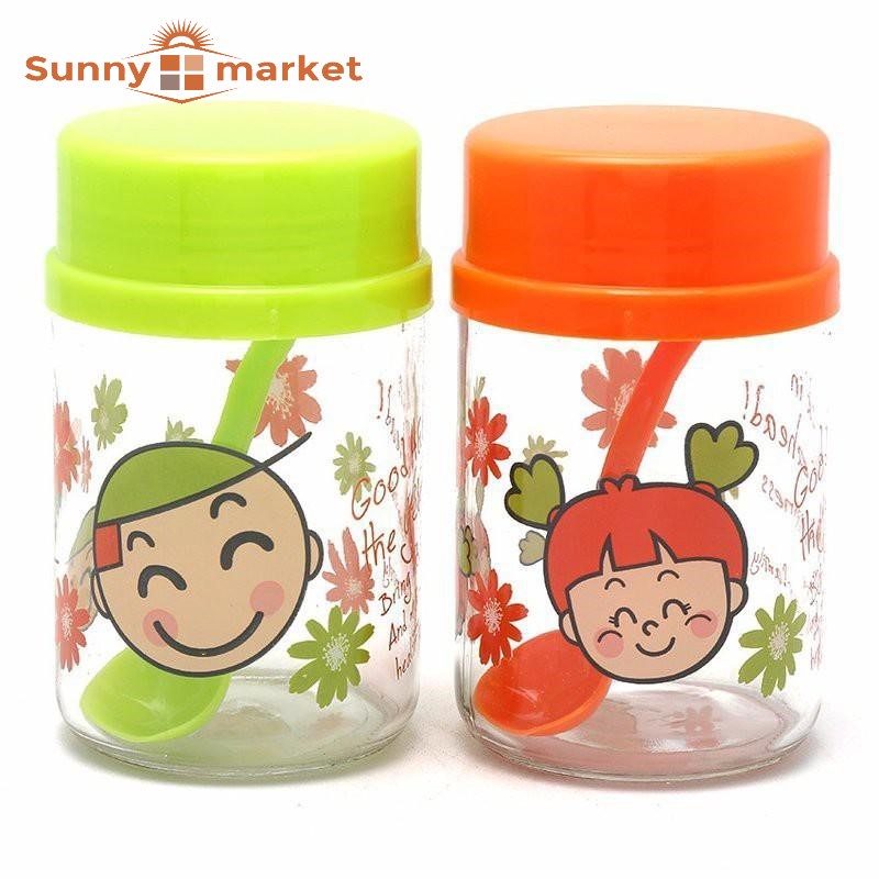 Bộ 2 lọ thủy tinh đựng gia vị cao cấp, hũ lọ đựng gia vị, thực phẩm khô kèm muỗng