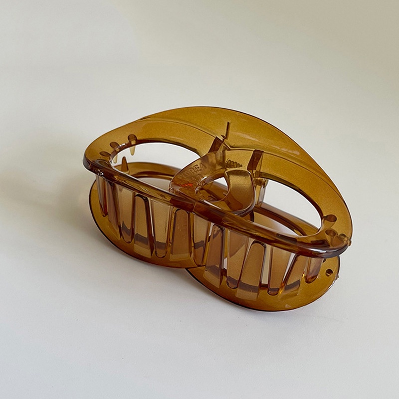 Kẹp tóc càng cua màu nâu trong suốt phong cách cổ điển