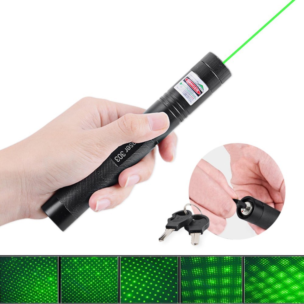 Đèn pin Laser Laze MV – 303  tia xanh được tặng pin sạc và sạc