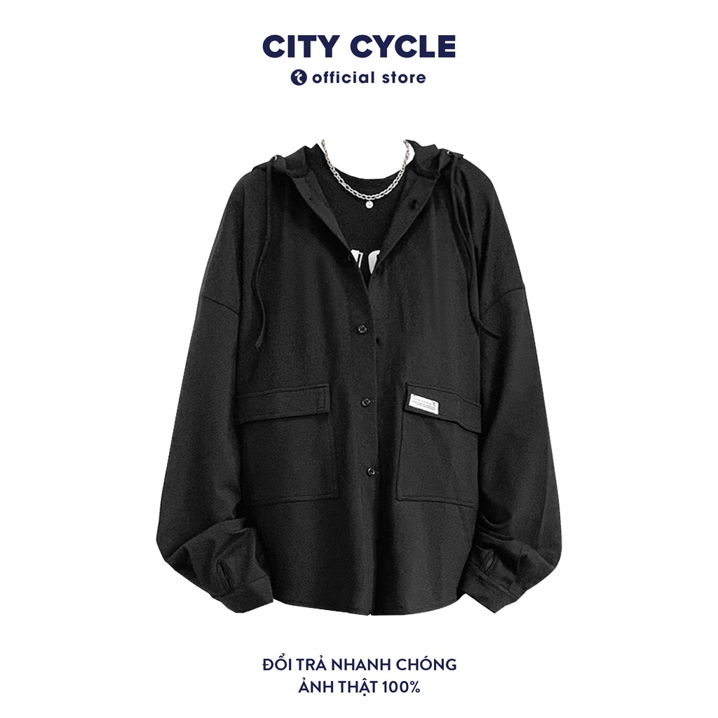 Áo khoác sơ mi hoodie City Cycle - Áo chống nắng nam nữ Unisex form rộng Local Brand