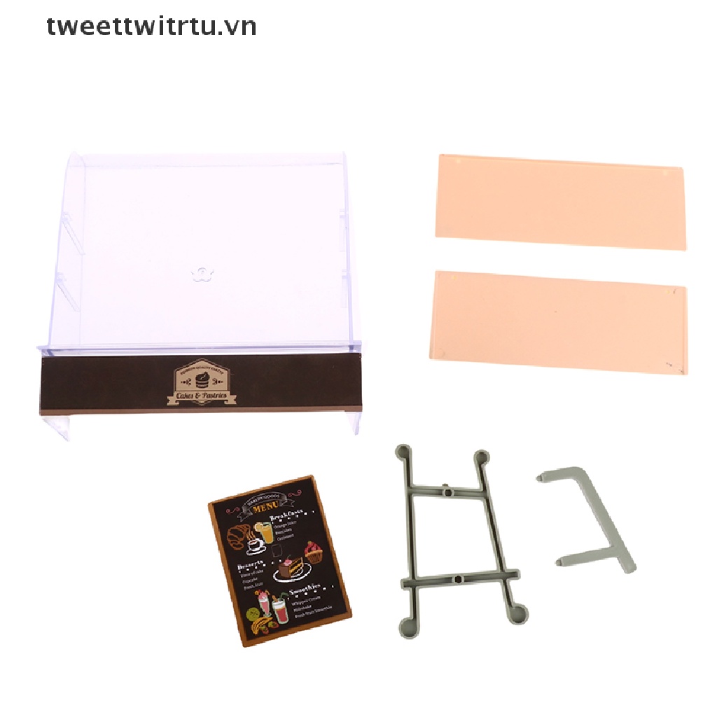 1 Set Mô Hình Tủ Trưng Bày Bánh Kem Mini Tỷ Lệ 1: 12 Dùng Trang Trí Nhà Búp Bê