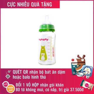 Bình thủy tinh cổ rộng Mamamy