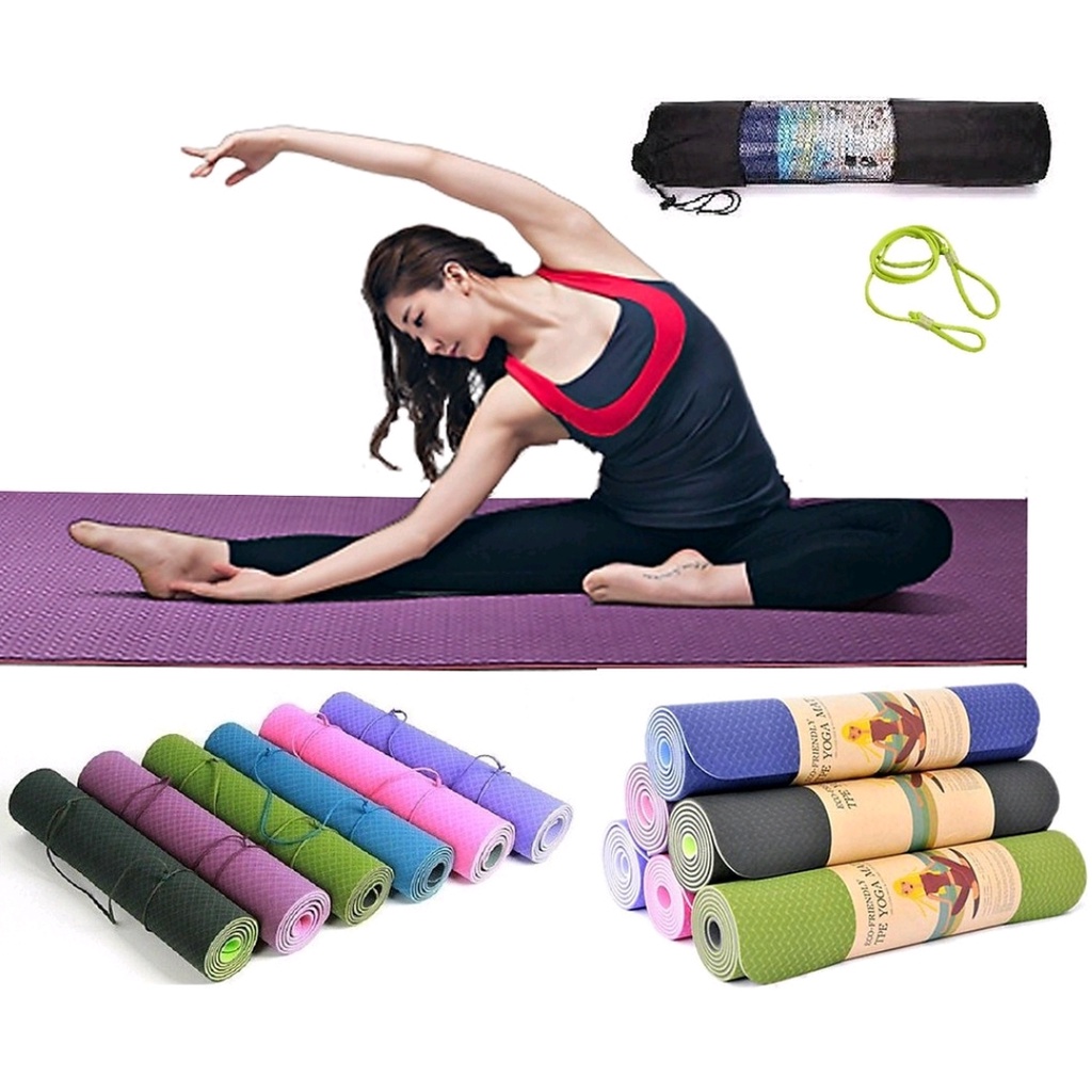 [XẢ LỖ]THẢM TẬP YOGA TPE CAO CẤP DÀY  8MM, THÍCH HỢP TẬP GYM MẪU MỚI 2021