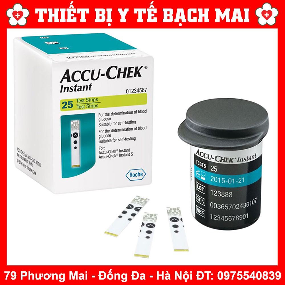 Que Thử Đường Huyết Accu-Chek Instant [Hộp 25 Que]