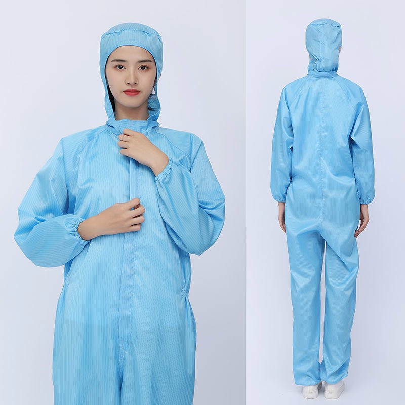 Quần áo phòng sạch chống tĩnh điện Liền thân có Mũ.